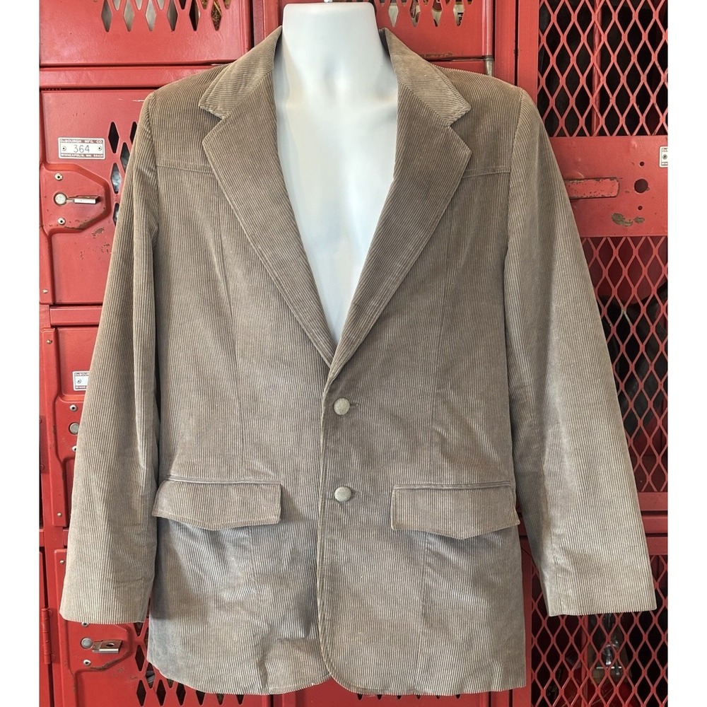 Vtg Men's Western Corduroy Blazer Sz 40 Miller Miller Miller (Denver) Taupe/Gray